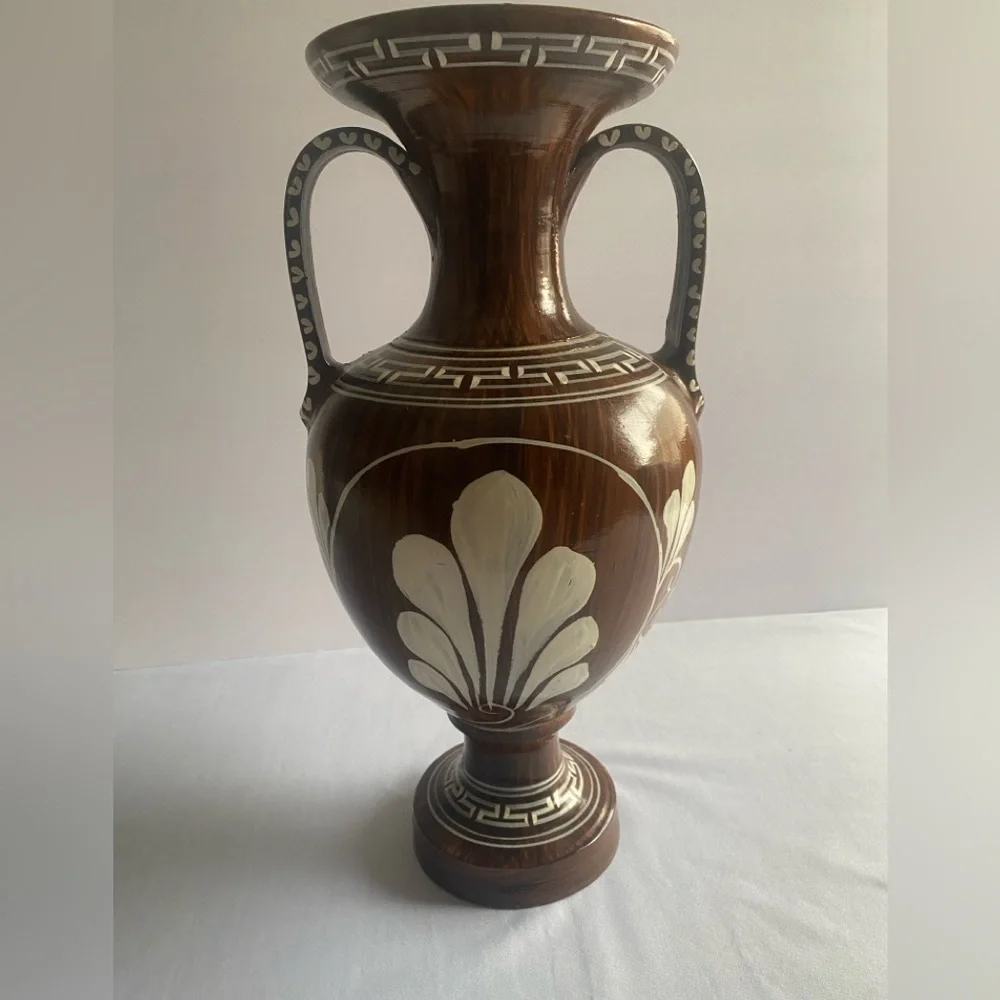 Vintage Style Mid-Century Greek‎ Style Clay Art Pottery  Amphora Shaped Vase 15